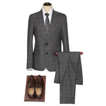 AS19037 스트롱 그레이 체크 싱글 슬림핏 정장 (봄/가을) [결혼식하객패션 남자정장 남자수트 남자캐주얼정장 남성정장 남자면접정장 결혼식정장 세미정장 여름정장 봄정장 가을정장]