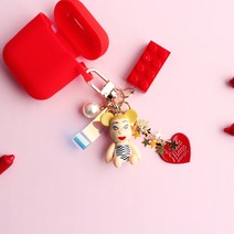 스마트커버 우주로 간 잠수부 에어팟키링 에어팟케이스, 레이디블럭포포베키링