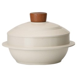 비자트 인덕션 세라믹 가마솥, 아이보리 + 마블, 18cm, 1개