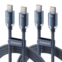 Toocki 100W C to C PD 초고속 충전 케이블, 2개, 2m, 블루