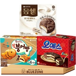 대용량 파이 과자 C세트 몽쉘408g 오예스360g 참붕어빵174g 몽실22g, 964g, 1박스