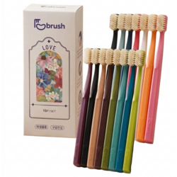 Tobrush 러브칫솔 초미세 탄력모 곡선형 프리미엄 칫솔+칫솔캡, 15개, 1세트, 1개, 15개입