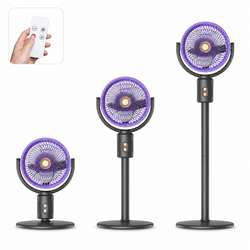 서큘레이터 스탠드 선풍기 리모컨 저소음 5단 풍속 자동회전 3단 높이 조절 5400mAh 충전식 가정용, 그레이F2