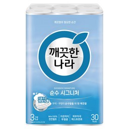 깨끗한나라 순수 시그니처 천연펄프 3겹 롤화장지, 믿고 쓰는 화장지의 새로운 기준!