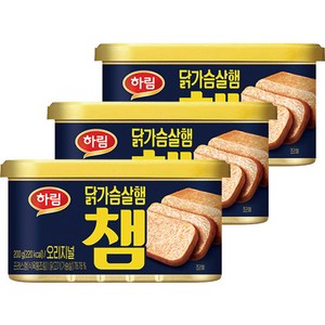 하림 닭가슴살 햄 챔 오리지널, 200g, 3개