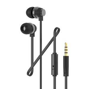 아이리버 3.5mm AUX 갤럭시 노트북 컴퓨터 알루미늄 커널형 유선 이어폰, BHC-70M, 블랙