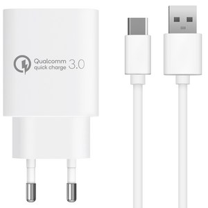 홈플래닛 퀄컴 공식인증 QC3.0 18W 고속충전기 + C타입 충전케이블 1.2m 세트