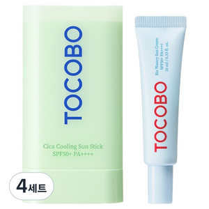 토코보 시카 쿨링 선스틱 18g + 바이오 워터리 선크림 10ml SPF50+ PA++++ 세트, 4세트