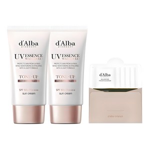 [비건뷰티] 달바 워터풀 톤업 선크림 SPF50+ PA++++ 50ml x 2p + 밸런싱 비건 젤 클렌저 15ml 세트
