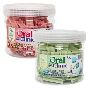 강아지 오랄클리닉 덴탈껌, 딸기 + 청사과, 300g, 2개