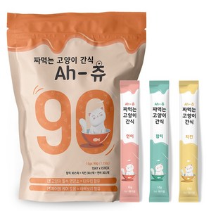 아츄 헤어볼 방지 짜먹는 고양이간식 3가지맛 90p, 1개, 1.35kg, 연어 30p + 닭고기 30p + 참치 30p · 1.35kg · 1개
