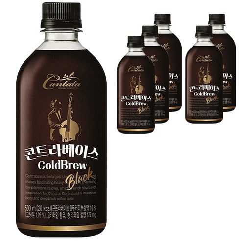 칸타타 콘트라베이스 콜드브루 블랙, 500ml, 6개
