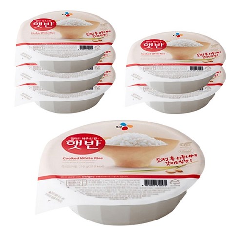 햇반 백미밥, 200g, 6개