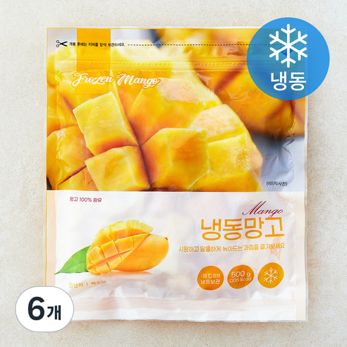 [로켓프레시] 베트남산 망고 (냉동), 6개, 500g