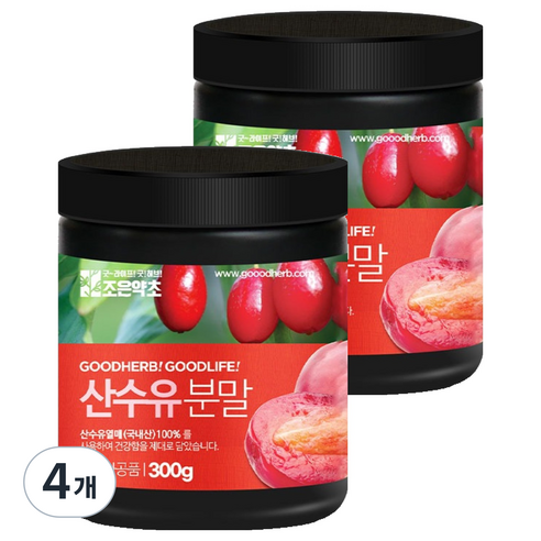 조은약초 프리미엄 산수유 분말, 300g, 4개