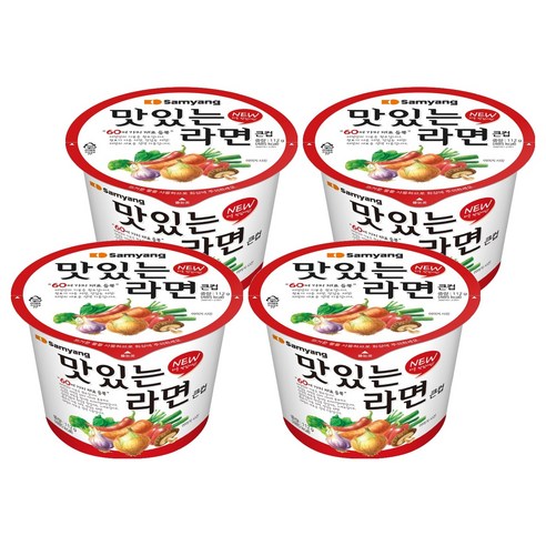 삼양 맛있는라면 큰컵, 4개