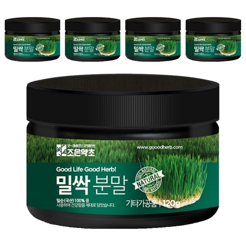 조은약초 밀싹 분말, 5개, 120g