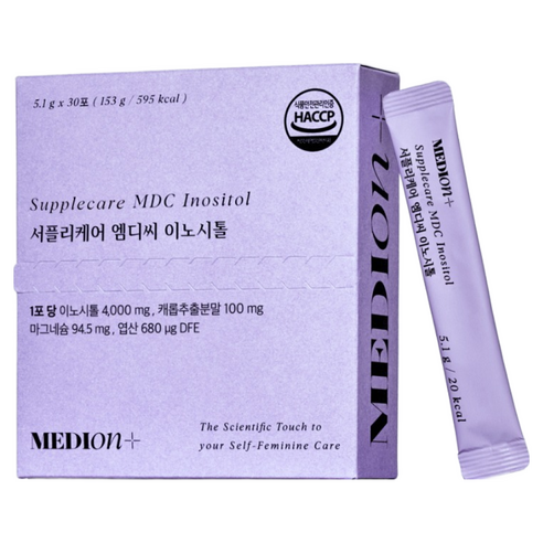 메디온 정품 서플리케어 엠디씨 이노시톨 4000mg 엽산 비타민B 153g, 30회분, 153g, 1개