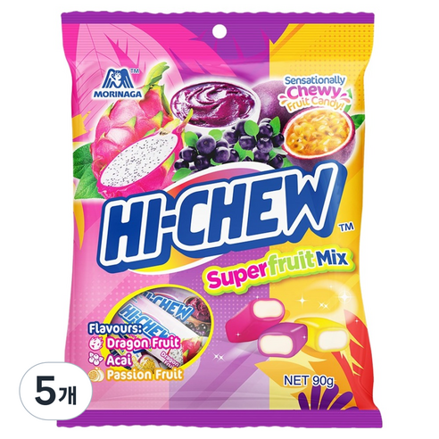 모리나가 하이츄 후르츠 믹스, 90g, 5개