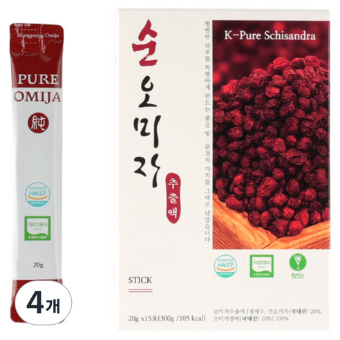 문경몰 국내산 순오미자 냉침 추출액 스틱, 60개, 20g