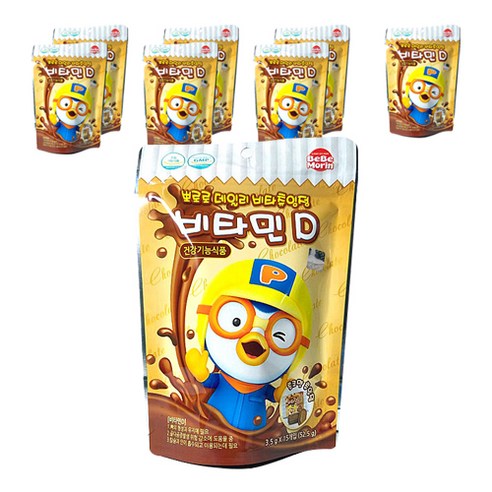 뽀로로 데일리 비타츄잉정 비타민D 초코, 52.5g, 8개