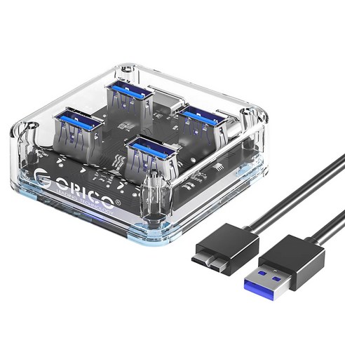 오리코 4포트 무 앤 유전원 겸용 USB3.2 USB허브 MH4UC-U3