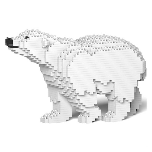 JEKCA 걷는 북극곰 야생 동물 블럭 M, 혼합색상, 1개