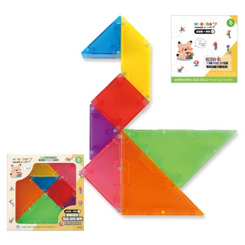 MYTOYS 유아용 마이큐브 3D 칠교자석블럭 Tangram 7p, 혼합색상, 1개