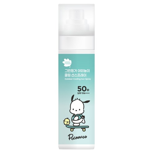그린핑거 산리오 포차코 에디션 야외놀이 쿨링 선스프레이 SPF50+ PA++++