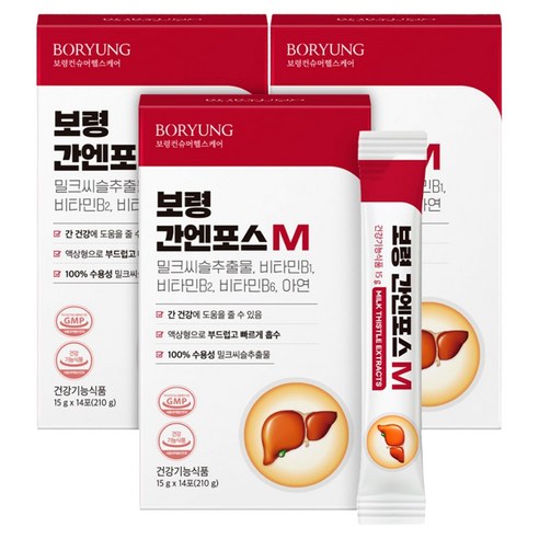 보령 간엔포스M 액상 밀크씨슬 간건강 실리마린 14p, 3개, 210g