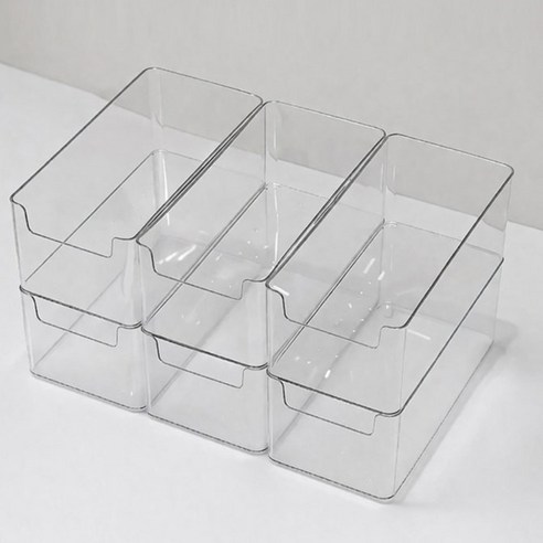 다용도 정리 수납함, 6개, 투명