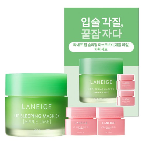 라네즈 립 슬리핑 마스크 애플라임 20g + 베리 3g x 2p 세트, 1세트