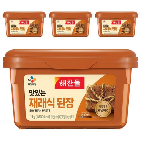 해찬들 맛있는 재래식 된장, 1kg, 4개