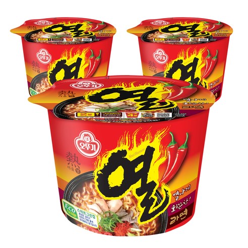 오뚜기 열라면 용기 105g, 3개
