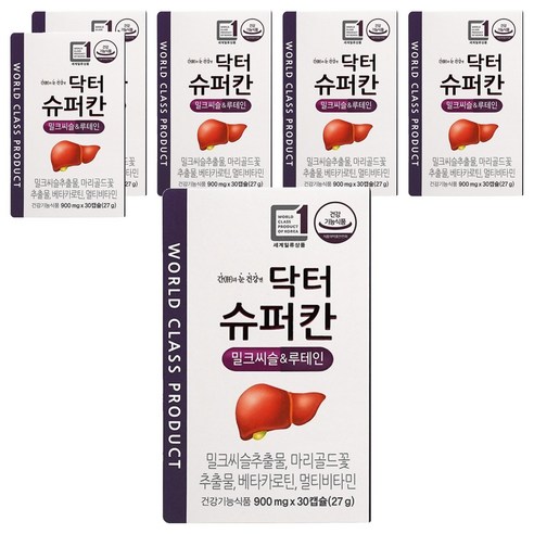 닥터슈퍼칸 밀크씨슬 루테인 27g, 30정, 6개