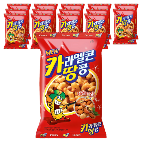크라운 카라멜콘과땅콩 과자