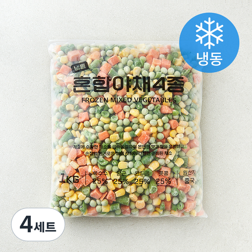 [로켓프레시] 혼합 야채 4종 세트 (냉동), 4세트, 1kg