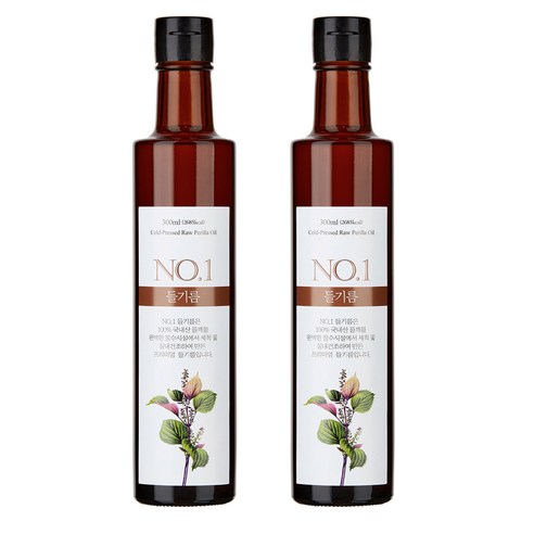 앤오일 국산 저온압착 들기름, 300ml, 2개