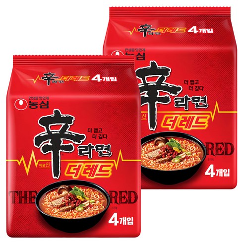 신라면 더 레드 125g, 8개