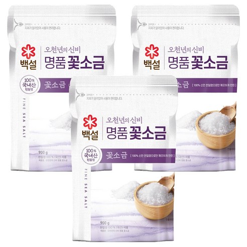 백설 오천년의 신비 명품 꽃소금, 900g, 3개