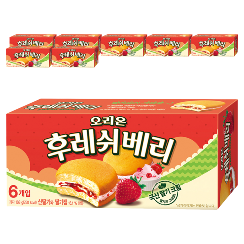오리온 후레쉬베리 딸기, 168g, 8개