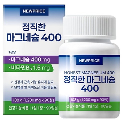 뉴프라이스 정직한 마그네슘 400 108g
