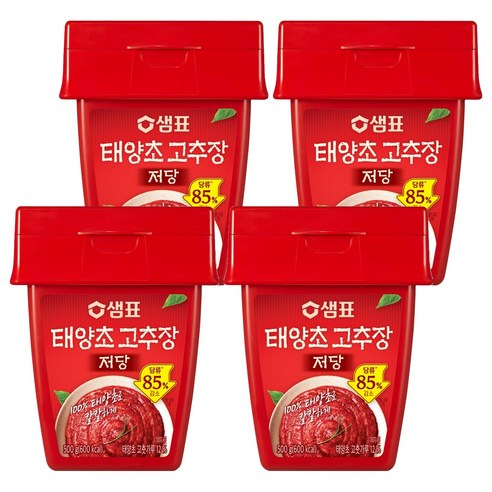 샘표 저당 태양초 고추장, 500g, 4개