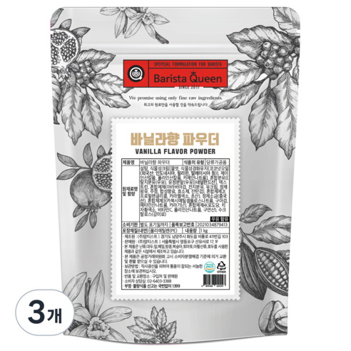 바리스타퀸 바닐라향 파우더, 1kg, 1개입, 3개