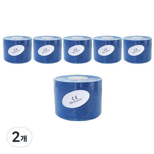 뽀마 스포츠테이프 5 cm x 5 m 블루, 6개입, 2개