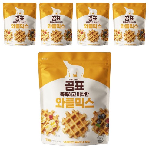 곰표 와플 믹스, 1kg, 5개
