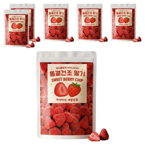 비니플랑센 동결건조 딸기 스윗베리칩, 110g, 6개