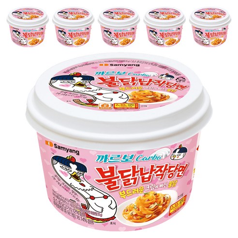 불닭 납작당면 까르보 164.5g, 6개