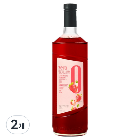 네이쳐티 zero 딸기 시럽, 2개, 1L