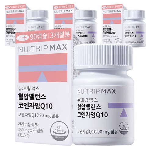 뉴트립 혈압밸런스 코엔자임Q10 대용량 350 mg, 4개, 90정